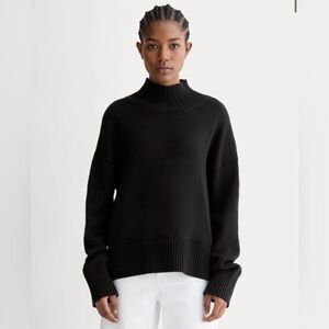 New Everlane The Boxy Turtleneck in Everyday Cotton in Black Size L